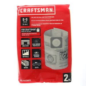 Craftsman Shop Vac 6-9 Gallon Dry Dust Bags ~ New 648846007182 | eBay