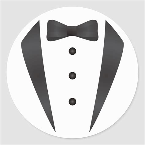 Tuxedo Wedding Ts And Props For Groom Classic Round Sticker Wedding