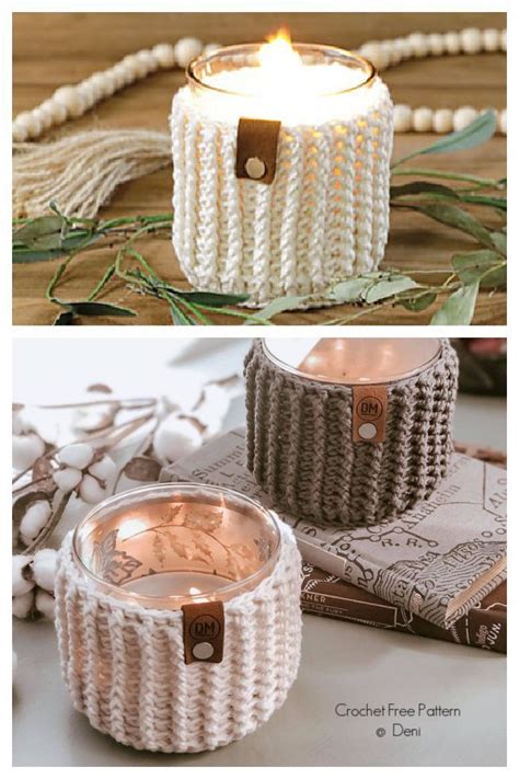 Candle Jar Cozy Free Crochet Patterns Diy Magazine Crochet Candle Holder Pattern Cozy