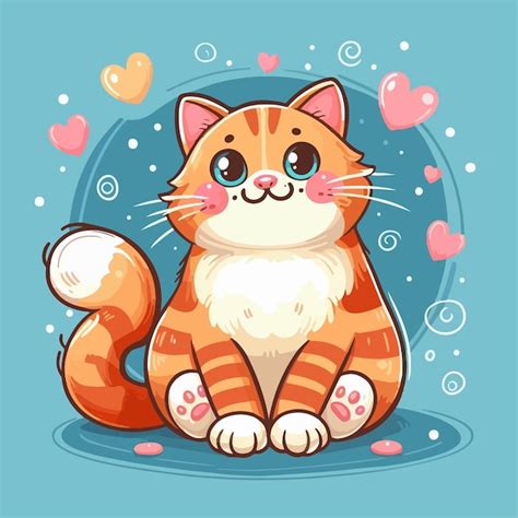 Ilustra O Vetorial De Clip Art De Gato Bonito No Estilo De Desenho