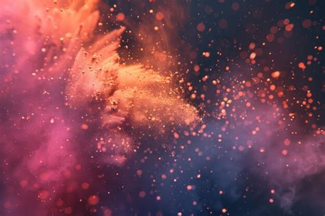 Multi Color Powder Explosion Isolated On Black Background Premium AI