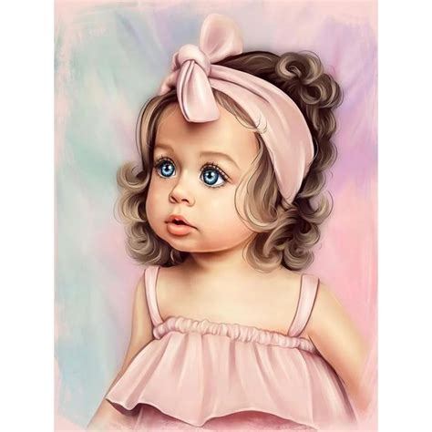 Diamond Painting 5D Full Round Drill Cute Girl Diy For Girls Diamond