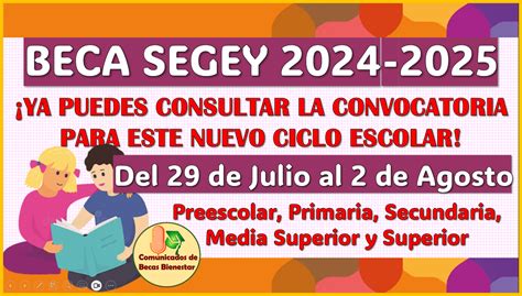 Beca SEGEY ciclo Escolar 2024 2025 Nivel Básico Media Superior y