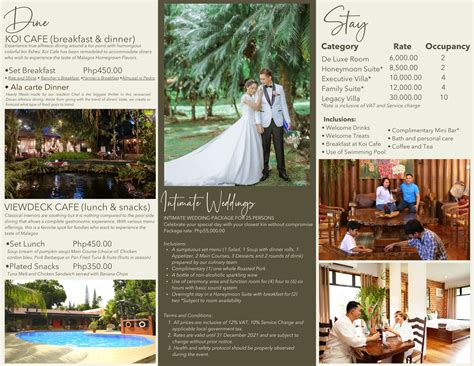 Wedding Packages And Wedding Meal Choices — Malagos Garden Resort ...