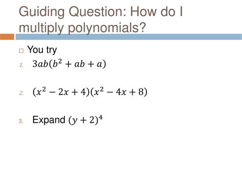 How To Do Multiplying Polynomials