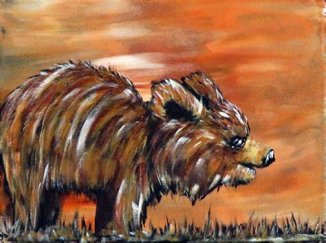 Brown Bear painting, Original Acrylic Canvas Painting, Abstract ...