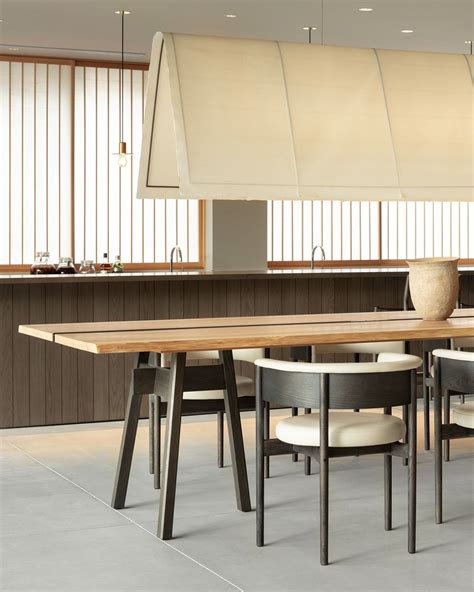 A Dining Room Table And Chairs In Front Of An Open Window With Blinds On It