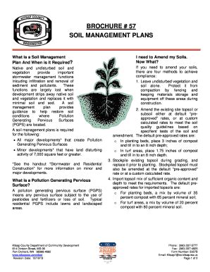 Fillable Online Soil Managment Plan Brochure Fax Email Print PdfFiller