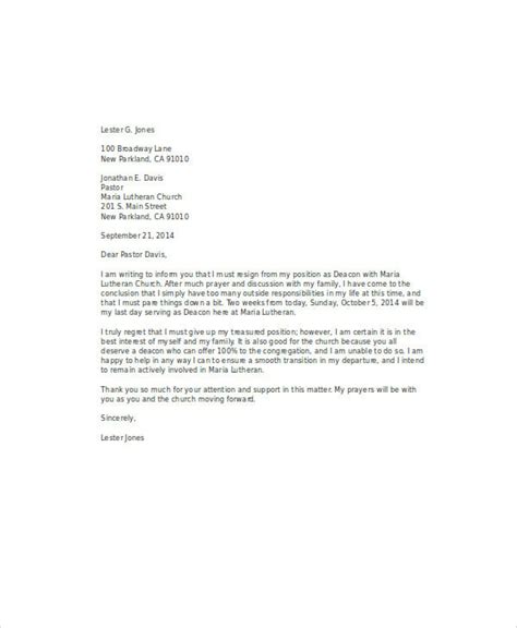 15 Church Resignation Letter Template Free Sample Example Format Download