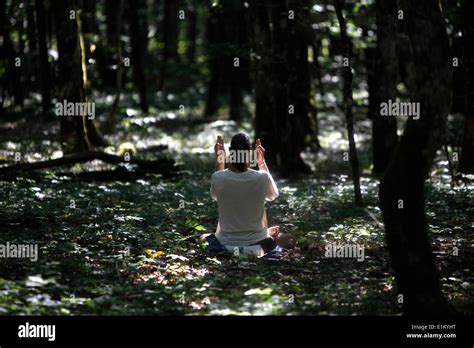 Forest meditation at Kundalini Yoga festival Stock Photo: 69894884 - Alamy