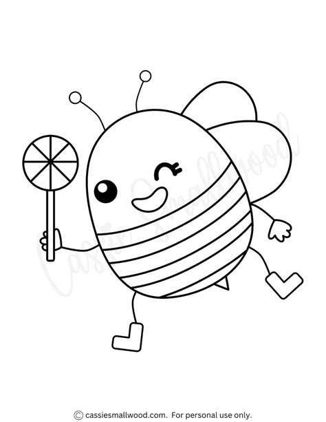 Free Bee Coloring Page Cassie Smallwood