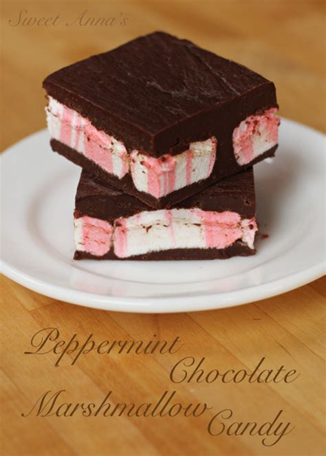 easy peppermint chocolate marshmallow candy | Sweet Anna's