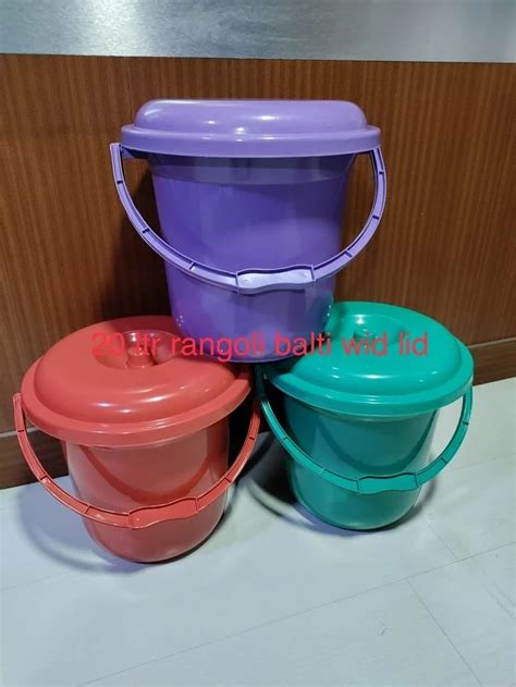 Multicolor L Plastic Rangoli Bucket Unbreakable Size Inch