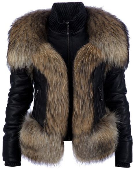 Philipp Plein Lamb Leather Fur Jacket In Black Lyst