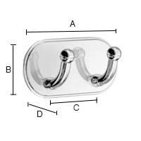 Double Hook Self Adhesive Beslagsboden