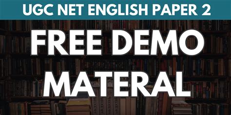 Free Demo Material For Paper Ugc Net Jrf English Literature