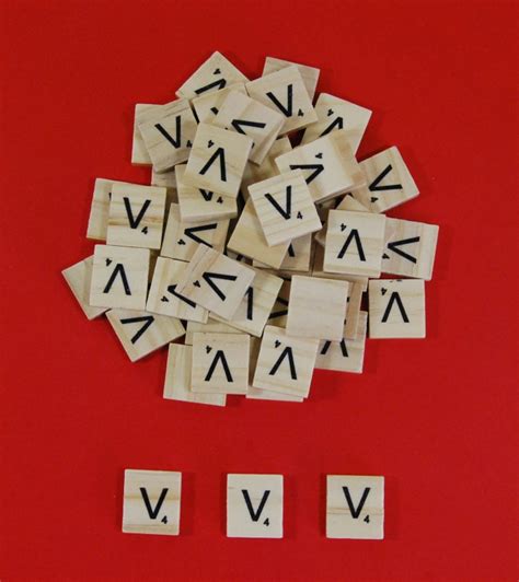 Pack of 20 - Letter 'V' Scrabble Wooden Tiles - CelloExpress