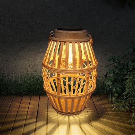 Amazon Pearlstar Outdoor Solar Lanterns Light Rattan Natural