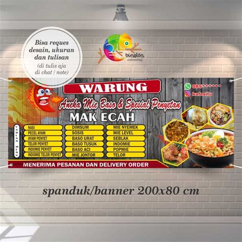 200x80 Spanduk Banner Warung Bakso & Penyetan | Lazada Indonesia