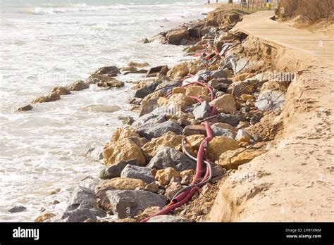 Promenade Destroyed By A Winter Storm Stock Photo Alamy