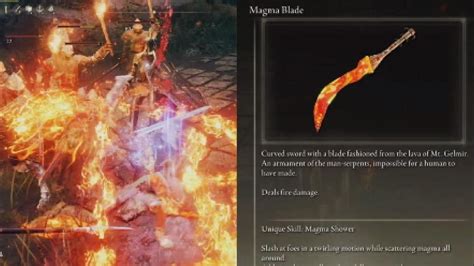 Elden Ring Magma Blade Drop Location And Move Set Demonstration Volcano