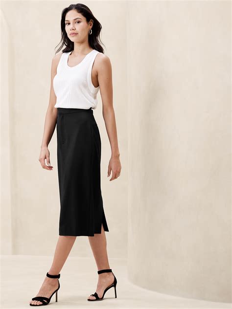 Sculpted Midi Pencil Skirt Banana Republic Factory