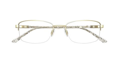 Specsavers Womens Glasses Montrouge Gold Rectangle Metal Stainless