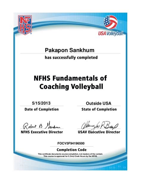 Nfhs Volleyball Certification