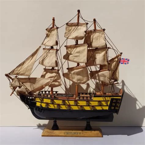 Maquette De Bateau En Bois Le Mayflower Eur Picclick Fr