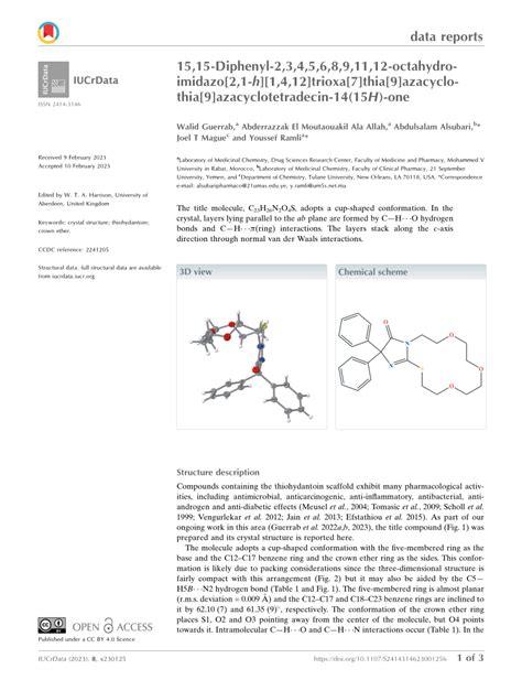 PDF 15 15 Diphenyl 2 3 4 5 6 8 9 11 12 Octahydroimidazo 2 1 H 1 4