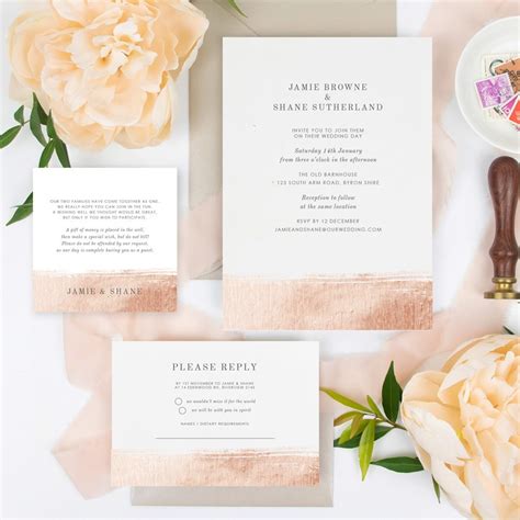 Rose Gold Wedding Invitations