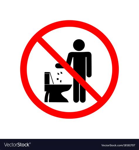 Do Not Litter In Toilet Sign Royalty Free Vector Image