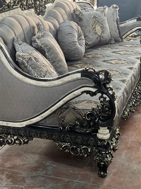 Casa Padrino Ensemble De Salon Baroque De Luxe Argent Blanc Noir