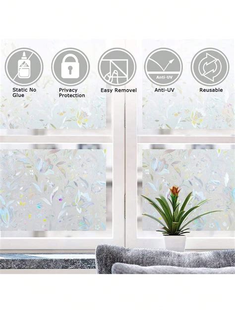 Lemon Cloud Window Film Decorative Window Privacy Film 3d Stained Glass Window Sticker Anti Uv