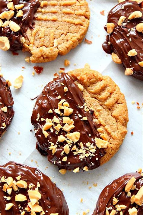 Chocolate Dipped Peanut Butter Cookies Recipe Crunchy Creamy Sweet