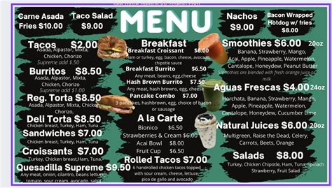 Menu At Torres Tacos More Restaurant Atwater