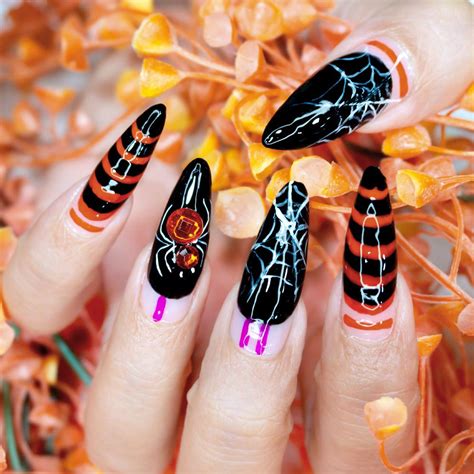 18 Impressive Halloween Nail Ideas Orange And Black 9teeshirt