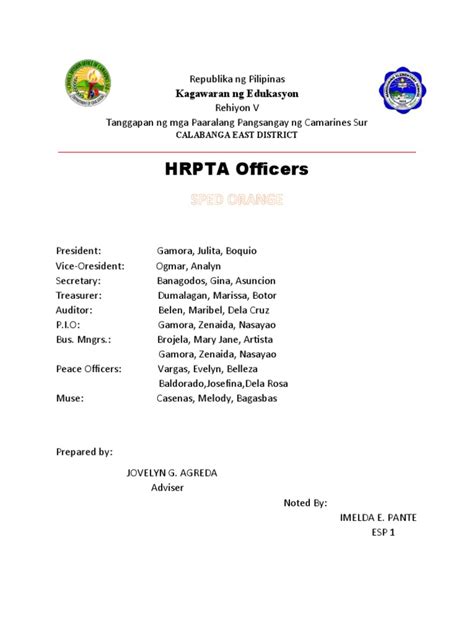 Hrpta Officers Pdf