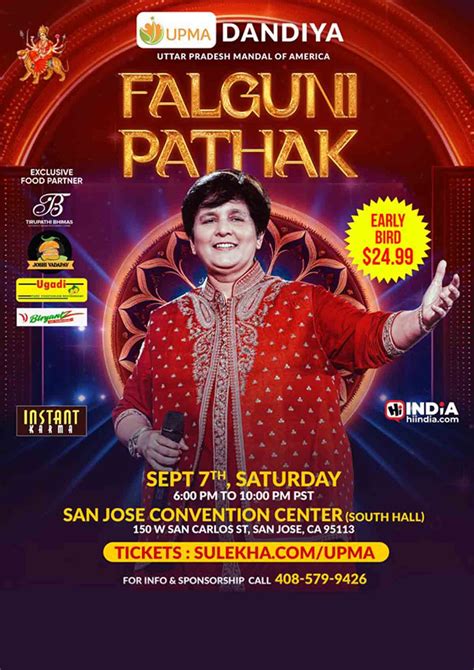 Falguni Pathak Dandiya Dhoom Live In Bay Area Premier Tickets