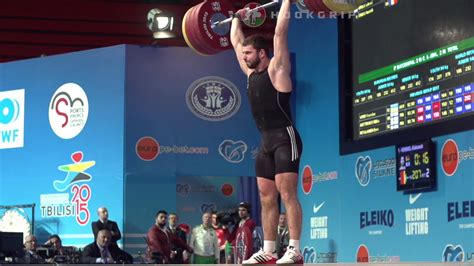 Aliaksandr Venskel 94 207kg 209kg Clean And Jerks 2015 European