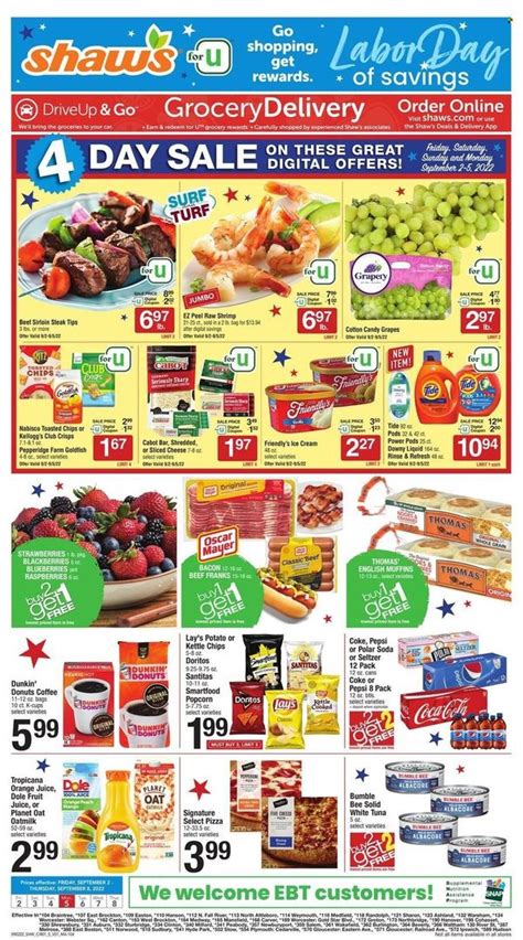 Shaws MA ME NH RI VT Weekly Ad Flyer Specials September 2 To