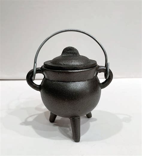 3 5 Mini Cast Iron Cauldron With Lid Ritual Incense Etsy