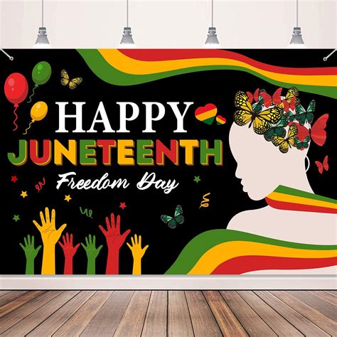 Amazon Gpwxyyy Juneteenth Decorations Happy Juneteenth Backdrop