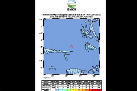 Gempa Magnitudo 5 2 Guncang Wilayah Kepulauan Sula Maluku Utara Akibat