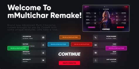 Codem Mmultichar Remake Advance Multicharacter System Fivem
