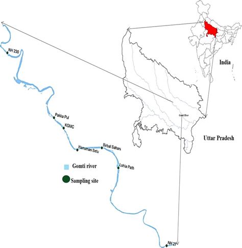 Study Area With Location Of Sampling Sites Of Gomti River In Lucknow