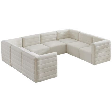 Meridian Furniture Quincy Cream Velvet Modular Sectional Fred Meyer