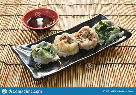 Steamed Chinese Rice Flour Dumpling Stuffed Fried Chop Garlic Chives