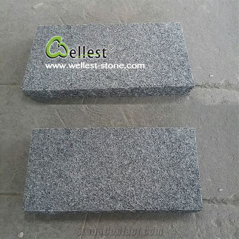 Flame And Split Edge G654 Dark Grey Granite Paving From China