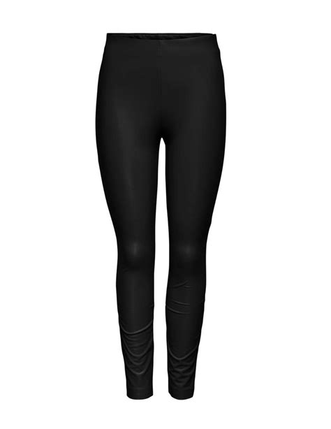 Leggins Only Polipiel Entallado Negro Para Mujer A